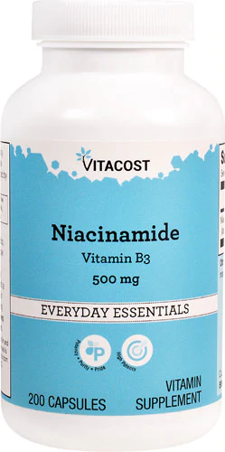 Ніацинамід (Вітамін D3), Vitacost, Niacinamide - Vitamin B3, 500 мг, 200 капсул