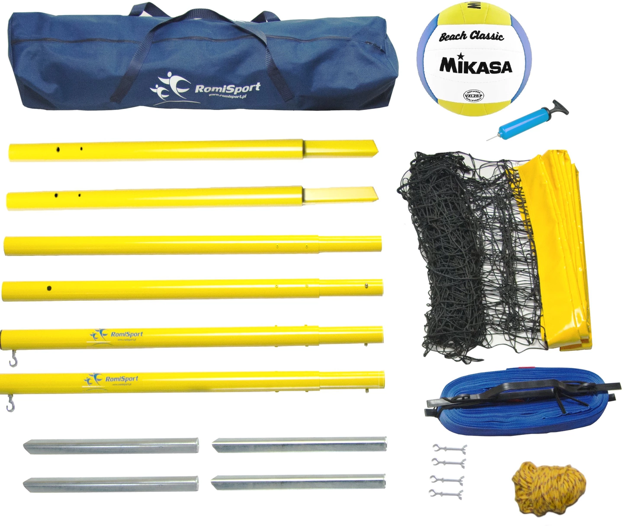 Разборной комплект оборудования для игры в пляжный волейбол / набор для волейбола + мяч - фото 4 - id-p901610983