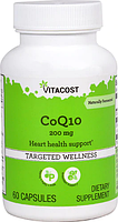 Коэнзим Q10, Vitacost, CoQ10, 200 мг, 60 капсул