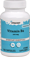 Вітамін В2, Vitacost, Vitamin B2, 100 мг, 100 капсул