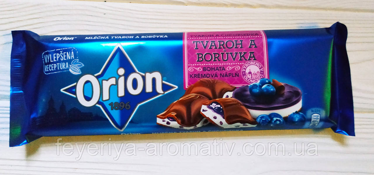 Молочный шоколад с черникой и сыром Orion tvaroh a boruvka, 240гр ...