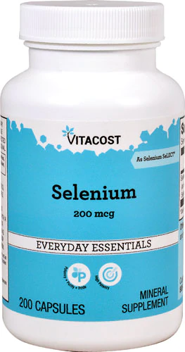 Селен, Vitacost, Selenium, 200 мкг, 200 капсул