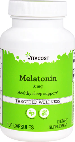 Мелатонін, Vitacost, Melatonin, 3 мг, 100 капсул