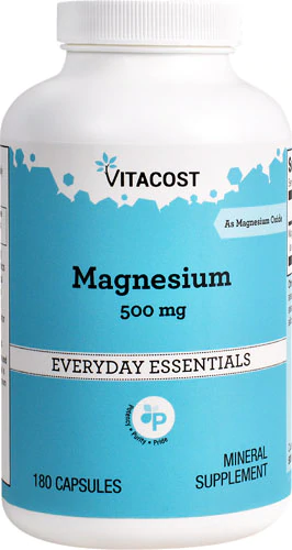 Магній, Vitacost, Magnesium, 500 мг, 180 капсул