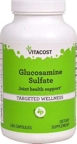 Глюкозаміну сульфат, Vitacost, Glucosamine Sulfate, 1000 мг, 240 капсул