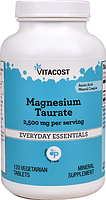 Магнію таурат, Magnesium Taurate, Vitacost, 2500 мг на порцію, 120 таблеток