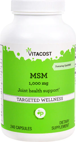 Метилсульфонілметан, Vitacost, MSM, 1000 мг, 240 капсул