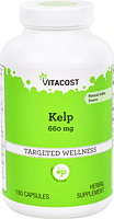 Ламінарія, Vitacost, Kelp, 660 мг, 180 капсул