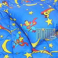 Набір дитяче ковдру 140х100 і подушка 50х50 новонародженому гіпоалергенне в ліжечко демісезонне 4628 Синій