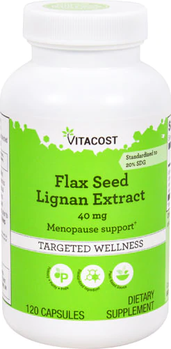 Лляні насіння, екстракт, Vitacost, Flax Seed Lignan Extract, 40 мг, 120 капсул