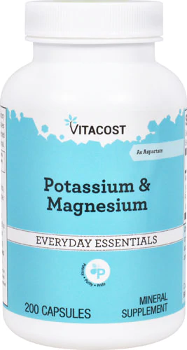 Калій і магній, Vitacost, Potassium & Magnesium, 200 капсул