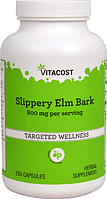 Кора слизького в'яза, Vitacost, Slippery Elm Bark, 800 мг, 200 капсул
