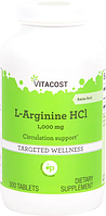 L-аргинин, Vitacost, L-Arginine HCl, 1000 мг, 300 таблеток