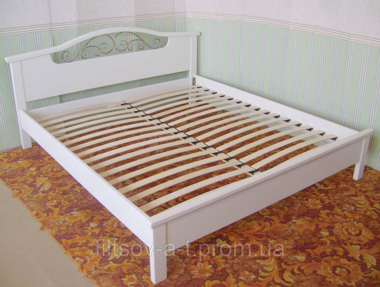 Кровать полуторная для спальни из массива дерева ольха "Фантазия - 2" от производителя - фото 7 - id-p61296011