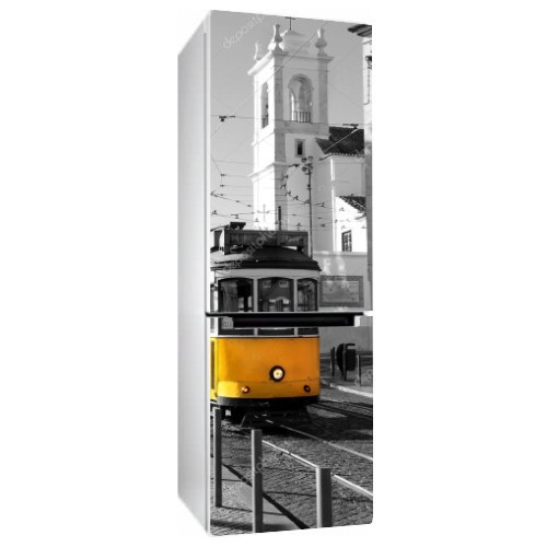 Інтер'єрна вінілова наклейка на холодильник Лісабон 02 плівка міста країни Португалія 650*2000 мм