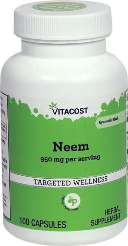 Ним, Neem, Vitacost, 950 мг на порцію, 100 капсул