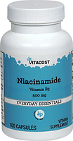 Ниацинамид, Vitacost, Niacinamide - Vitamin B3, 500 мг, 100 капсул