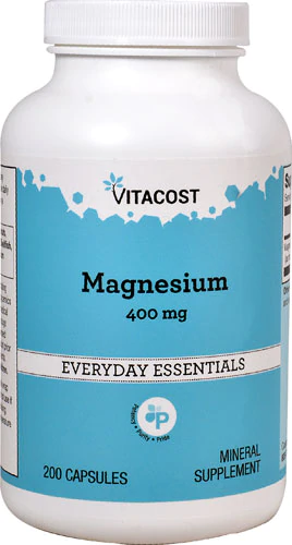 Магній, Vitacost, Magnesium, 400 мг, 200 капсул