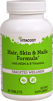 Комплекс для волосся, шкіри та нігтів з МСМ і вітаминами групи В, Hair, Skin & Nails, Vitacost, 60 таблеток