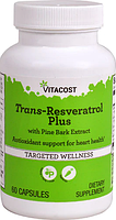 Транс-Ресвератрол, Trans-Resveratrol Plus, Vitacost, 60 капсул