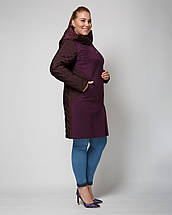 Женское демисезонное пальто комбинированное -М 2147, фото 3