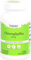 Хлорофілін, Vitacost, Chlorophyllin, 50 мг, 100 капсул