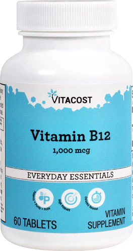 Вітамін B12, Vitacost, Vitamin B12 Delayed Release, 1000 мкг, 60 таблеток