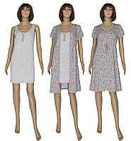 Знову в продажу! Жіночі набори (нічна сорочка + плаття - халат) Fashion Patterns Grey ТМ УКРТРИКОТАЖ!