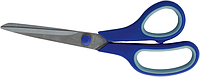 Ножницы, 215 мм, ассиметр.ручки, с голуб.рез.вставками, синие