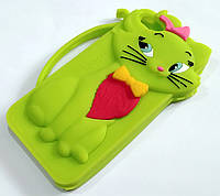 Чохол дитячий для iPhone 5/5s/SE силіконовий об'ємний іграшка кішечка lovecat зелений