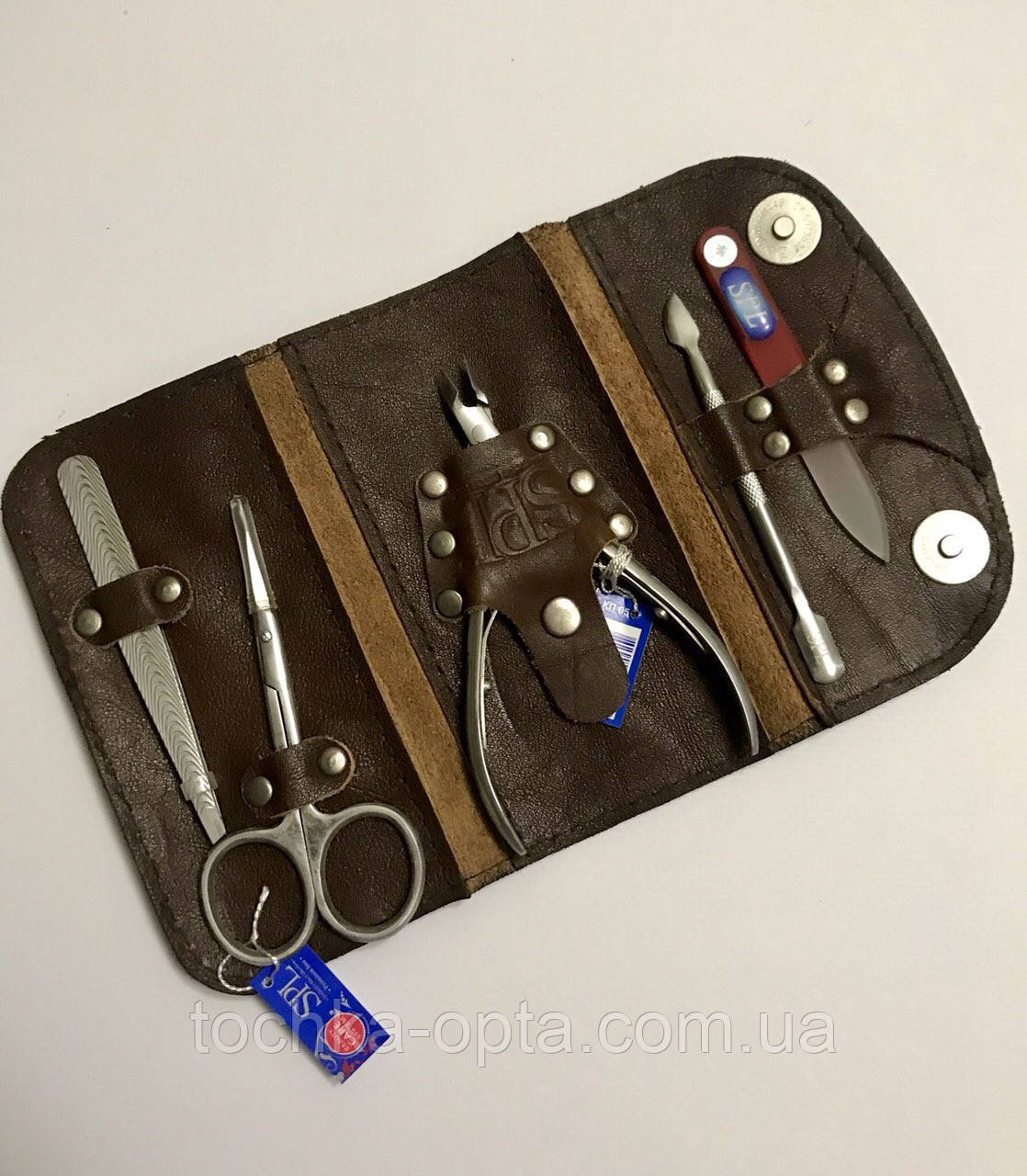 Манікюрний набір SPL 5 предметів натуральна шкіра, фото 1