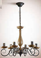 Люстра деревянная, 6-ти ламповая, на цепи 19306 серии "Лацио"