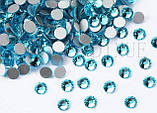 Стрази клейові холодної фіксації Premium Aquamarine SS20 Non-hot Fix 100 шт., фото 4