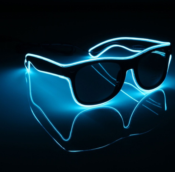 Окуляри світлодіодні сонцезахисні El Neon ray ice blue неонові, фото 1