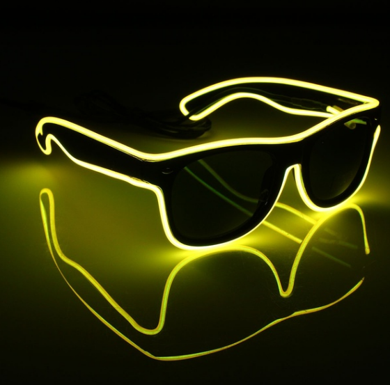 Очки светодиодные солнцезащитные El Neon ray yellow неоновые, фото 1