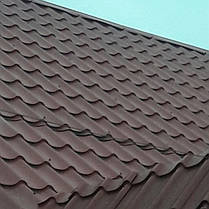 Металочерепиця ⁇ Арсенал Центр ⁇ 0,45 мм RAL 8017 (коричневий мат) Італія., фото 4