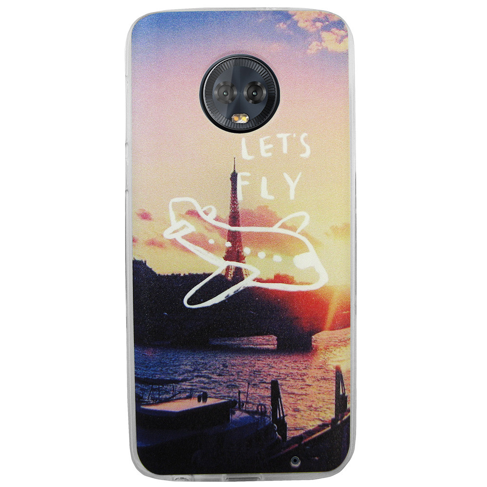 Чехол с рисунком Printed Silicone для Motorola Moto G6 Plus XT1926 Париж, фото 1