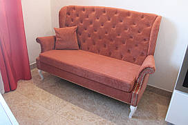 Кухонний диван з гудзиками на спиннке (Цегляний)