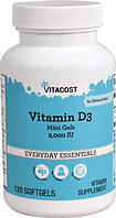 Вітамін D3, Vitacost, Vitamin D3 (as Cholecalciferol), 2000 IU, 120 капсул