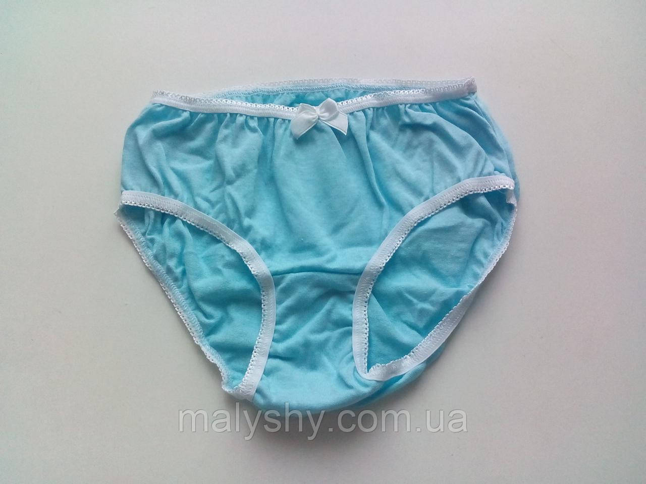 Трусики для дівчаток з ажурною гумою, модель 250252101, зріст 122-128 розмір 68 ГОЛУБИ / труси дівчатру труси, фото 1