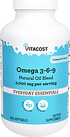 Омега 3-6-9, Vitacost, Omega 3-6-9 Natural Oil Blend, 2000 мг, 300 капсул