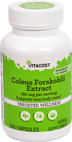 Колеус форсколии, екстракт, Vitacost, Coleus Forskohlii Extract, 250 мг, 240 капсул