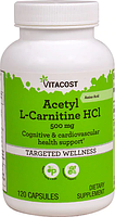 Ацетил L-карнітин, Vitacost, Acetyl L-Carnitine HCl, 500 мг, 120 капсул