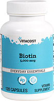 Биотин, Vitacost, Biotin, 5000 мкг, 120 капсул