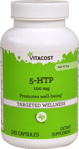 Гидрокситриптофан, Vitacost, 5-HTP, 100 мг, 240 капсул