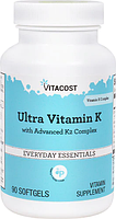 Вітамін К2, Vitacost, Ultra Vitamin K includes Advanced K2, 90 капсул