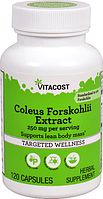 Колеус форсколии, экстракт, Vitacost, Coleus Forskohlii Extract, 250 мг, 120 капсул