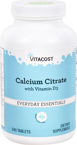 Кальцію цитрат з вітаміном D3, Vitacost, Calcium Citrate with Vitamin D3, 1000 мг, 240 таблеток