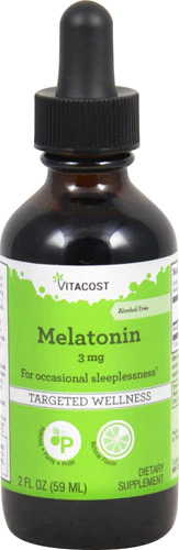 Мелатонін, Vitacost, Melatonin, 3 мг, 59 мл