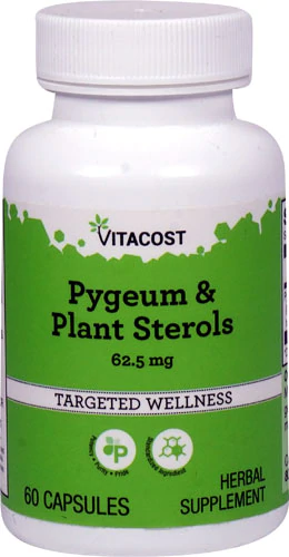 Африканська Зливу, Vitacost, Pygeum & Plant Sterols, 62.5 мг, 60 капсул